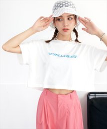 ANAP(アナップ)/ウェーブプリントクロップドTシャツ/オフホワイト