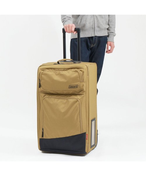 Coleman(Coleman)/【公認販売店】コールマン キャリーバッグ Coleman オールインワンホイール TRAVEL ホイールバッグ 85L レインカバー付き リュックボストン 2輪/キャメル