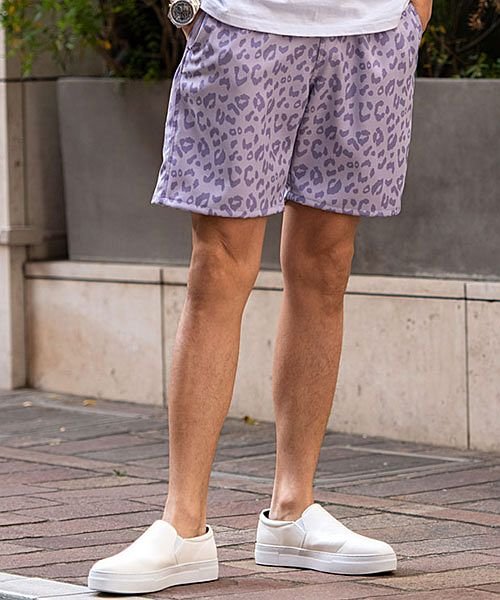 Cavaria レオパードショーツ ハーフパンツ メンズ ブランド おしゃれ 膝上 ショートパンツ ショーツ 豹柄 ヒョウ柄 総柄 ルームウェア 大人 M L キャバリア Cavaria Magaseek