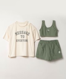 FILA（kids）(フィラ（キッズ）)/【スイム】Tシャツ付 水着 3点セット ガールズ/オフホワイト