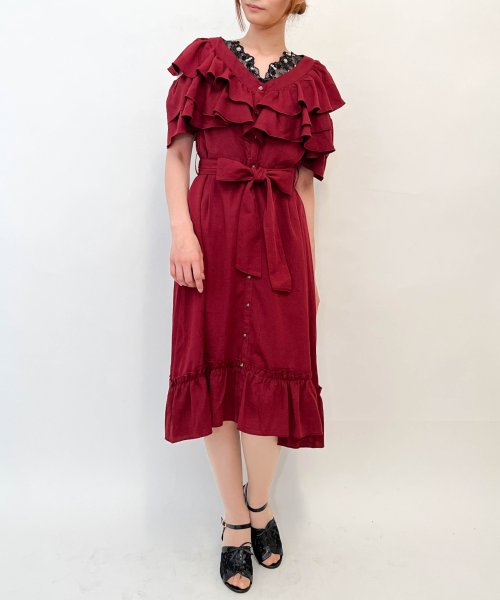 セール ２ｗａｙフリルワンピース アクシーズファム Axes Femme Magaseek