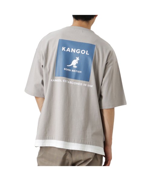 MAC HOUSE(men)(マックハウス（メンズ）)/KANGOL カンゴール フェイクレイヤードカラーボックスTシャツ KPMC－10260－EC/グレー