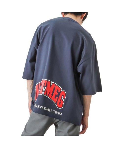MAC HOUSE(men)(マックハウス（メンズ）)/Goodwear グッドウェア Goodwear × NUTMEG ロゴプリントビッグTシャツ 2W7－12209/ネイビー