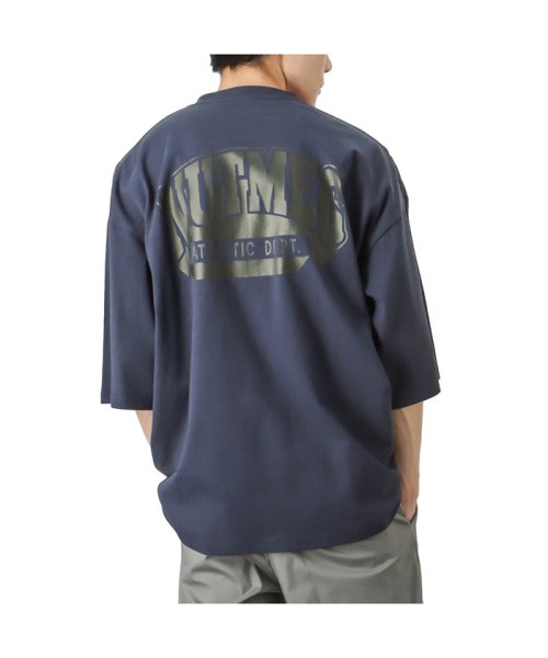 MAC HOUSE(men)(マックハウス（メンズ）)/Goodwear グッドウェア Goodwear × NUTMEG ロゴ刺繍ポケット付きビッグTシャツ 2W7－12210/ネイビー