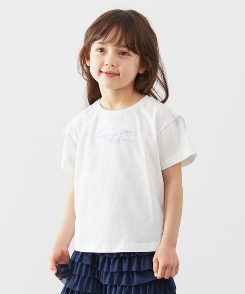 anyFAM（KIDS）(エニファム（キッズ）)/接触冷感レースアップTシャツ/オフホワイト系