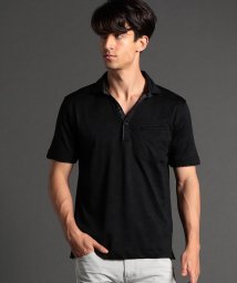 NICOLE CLUB FOR MEN(ニコルクラブフォーメン)/【22年モデル WEB限定再販売】迷彩ジャカード半袖スキッパーポロシャツ/49ブラック