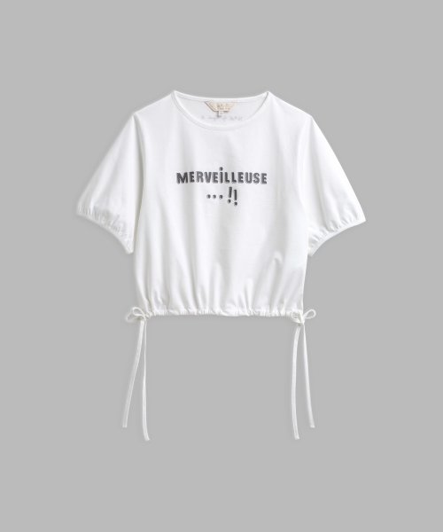 To b. by agnes b. OUTLET(トゥー　ビー　バイ　アニエスベー　アウトレット)/【Outlet】WT13 TS メルヴェイユーズサイドリボンTシャツ/ホワイト