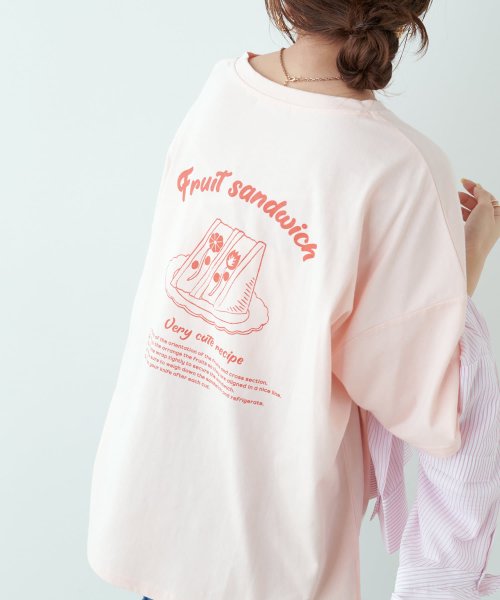 NICE CLAUP OUTLET(ナイスクラップ　アウトレット)/フルーツサンドpt T/ピンク