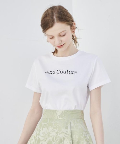 And Couture(アンドクチュール)/オリジナル刺繍ロゴＴシャツ/オフホワイト