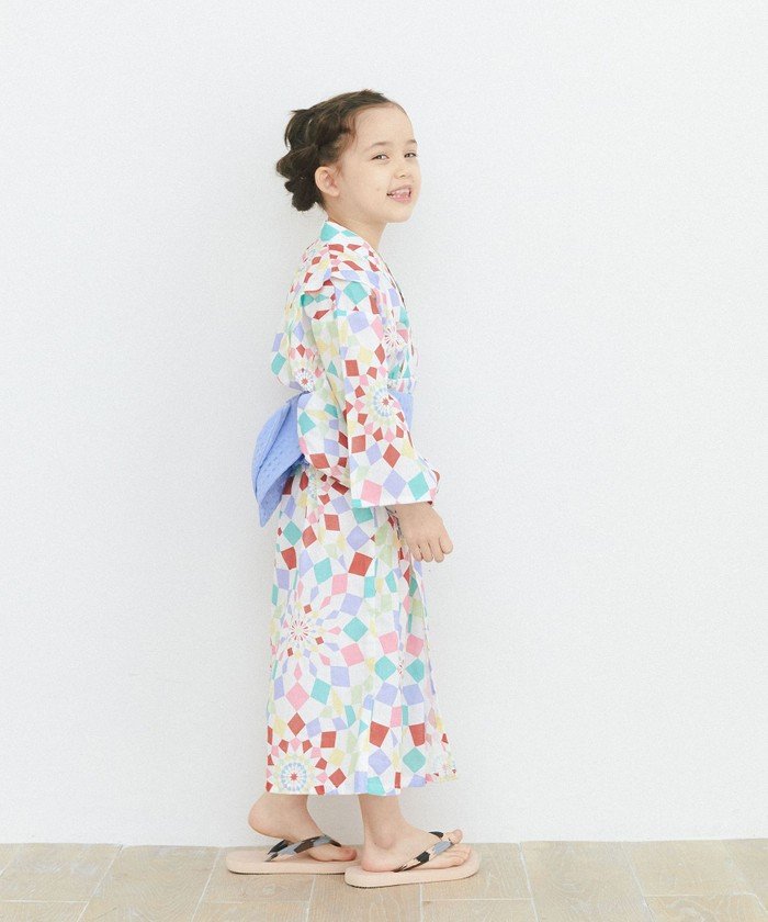 新品 子供用 1歳 2歳 3歳 90サイズ Koetsu ゆかた ブルー ベビー 京越 夏 女の子 子ども 日本製 甚平 男の子 花火柄浴衣 青 73 以上節約 花火柄浴衣