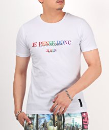 LUXSTYLE/立体ウレタンプリントTシャツ/Tシャツ メンズ 半袖 ロゴ プリント ウレタン レインボー 立体/504769595