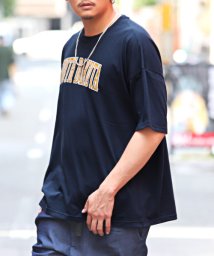 LUXSTYLE/ネックレス付きカレッジロゴBIGTシャツ/Tシャツ メンズ 半袖 ネックレス付き カレッジロゴ ビッグシルエット 2点セット/504769602