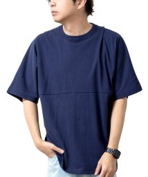  GENELESS(GENELESS)/tシャツ メンズ 半袖 BIGtシャツ オーバーサイズ USAコットン ドロップショルダー 半袖Tシャツ/ネイビー