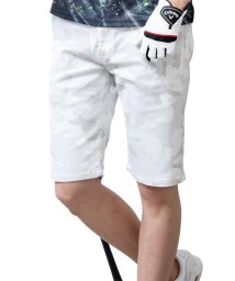  GENELESS(GENELESS)/ゴルフパンツ メンズ ゴルフウェア 夏 用 ハーフパンツ膝丈 ショートパンツ ストレッチ 千鳥 チェック/ホワイト系1