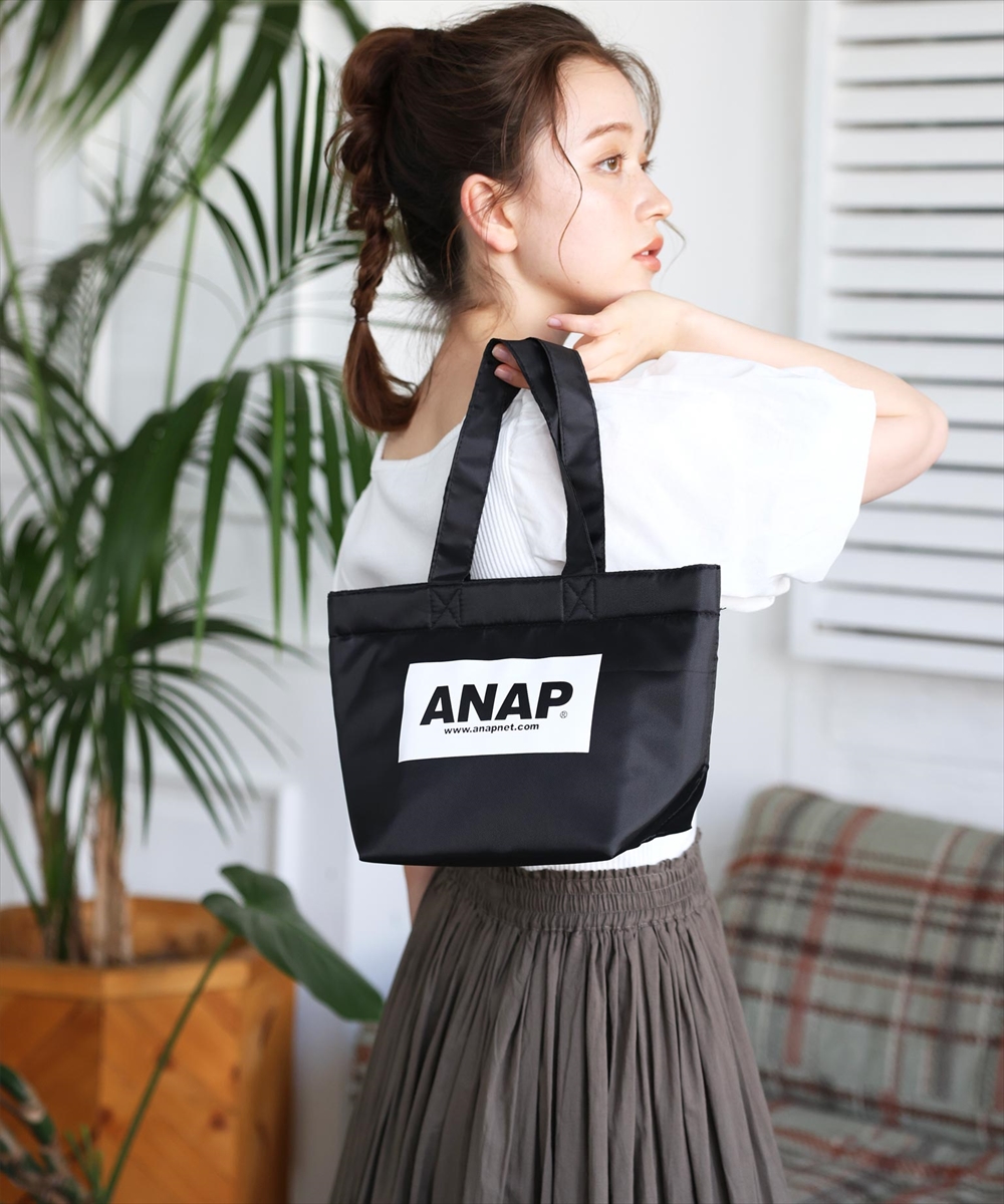 ANAP チェック柄スカート 黒xグレー M - スカート