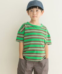 URBAN RESEARCH DOORS（Kids）(アーバンリサーチドアーズ（キッズ）)/レトロランダムボーダーワイドTシャツ(KIDS)/グリーン