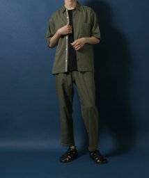 ANPAS(ANPAS)/【ANPAS】Linen Like Shirt Jacket SET－UP/麻風シャツジャケット＆ワイドテーパードパンツ セットアップ メンズ/カーキ