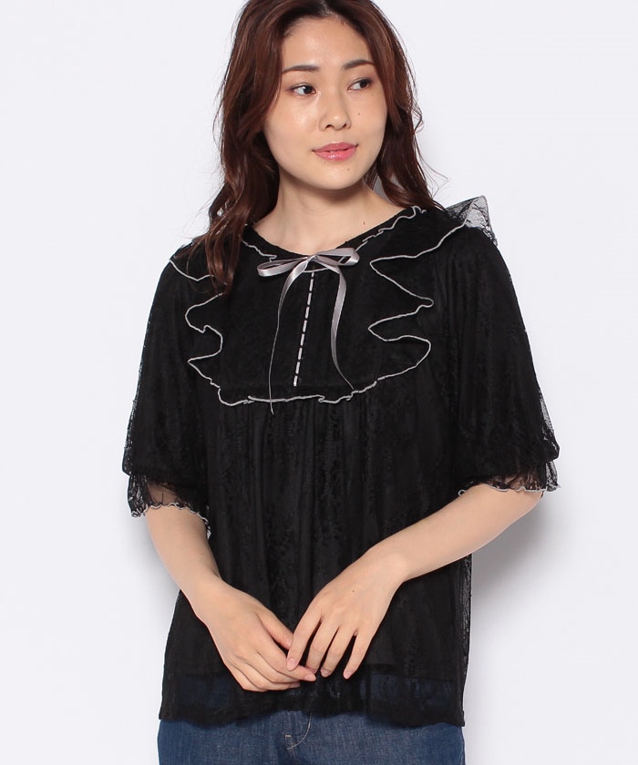 バイカラーレーストップス(504765877) | アクシーズファム(axes femme ...