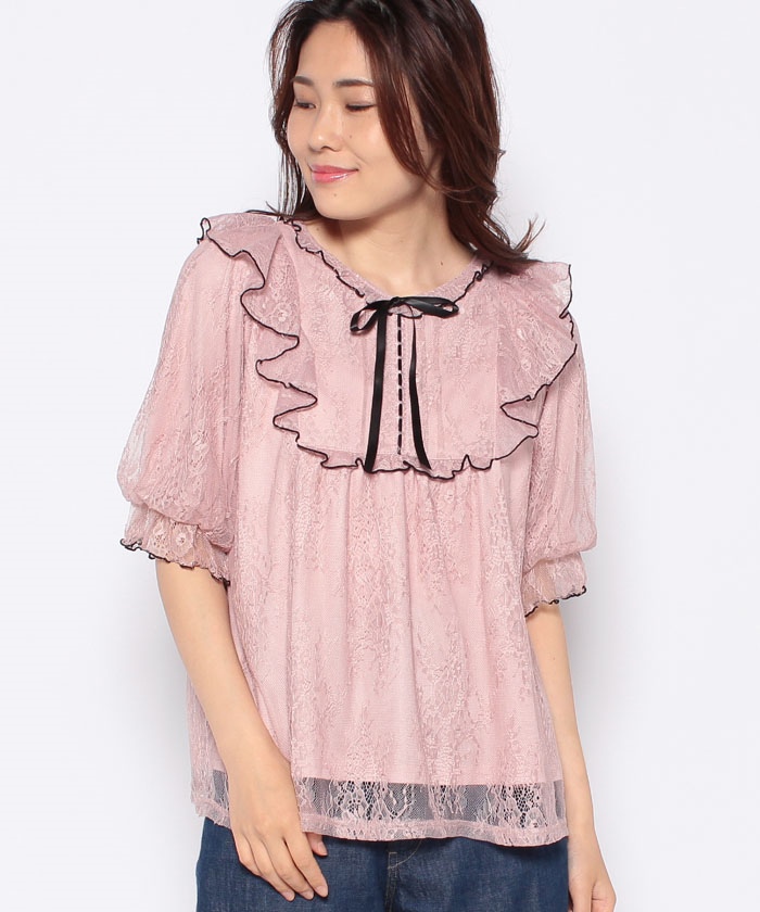 バイカラーレーストップス(504765877) | アクシーズファム(axes femme ...