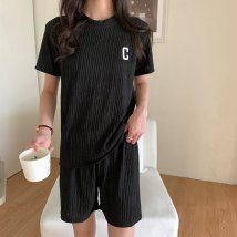 miniministore(ミニミニストア)/Tシャツ＆イージーパンツ 夏服上下セット/ブラック