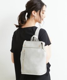 MK MICHEL KLEIN BAG(エムケーミッシェルクランバッグ)/フェイクレザー バックパック/ライトグレー