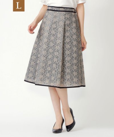 【L】レースフラワー刺繍 スカート