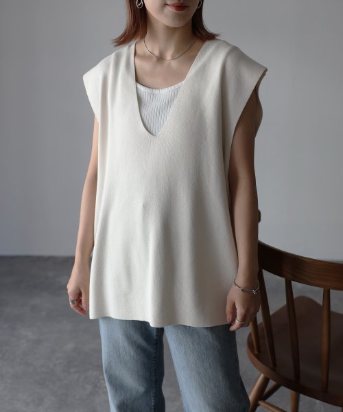 セール 深vネックニットベスト リベリー Riberry Magaseek