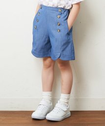 a.v.v(KID'S)(アー・ヴェ・ヴェキッズ)/[160]【セットアップ対応】フロントボタンショートパンツ/ブルー