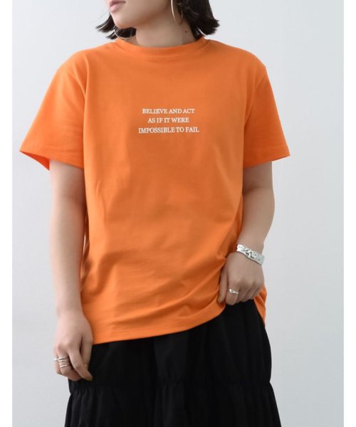 Re:EDIT(リエディ)/[日本製]メッセージロゴTシャツ/オレンジ