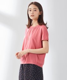 J.PRESS LADIES（LARGE SIZE）(J．プレス　レディス（大きいサイズ）)/【洗える・抗菌防臭】コットンアセテート ドルマン ニット/ピンク系