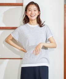 J.PRESS LADIES（LARGE SIZE）(J．プレス　レディス（大きいサイズ）)/【洗える・抗菌防臭】コットンアセテート ドルマン ニット/ホワイト系1