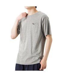 MAC HOUSE(men)(マックハウス（メンズ）)/FILA フィラ 胸ポケット付きワンポイント刺繍Tシャツ FH7860－EC/ライトグレー