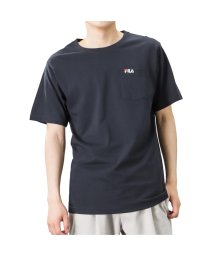 MAC HOUSE(men)(マックハウス（メンズ）)/FILA フィラ 胸ポケット付きワンポイント刺繍Tシャツ FH7860－EC/ネイビー
