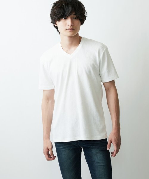 MK homme(エムケーオム)/スマートＶネックＴシャツ/ホワイト