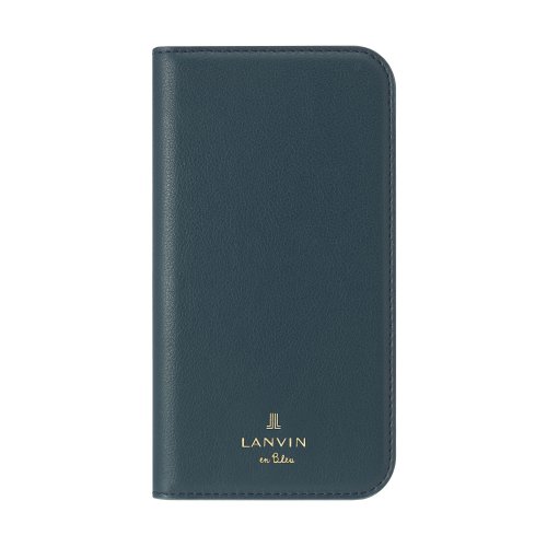 LANVIN en Bleu(Smartphone case)(ランバンオンブルー（スマホケース）)/LANVIN en Bleu － Folio Case Stand & Ring Ribbon 2－Tone for iPhone 13 [ Navy/Vint/ネイビー系