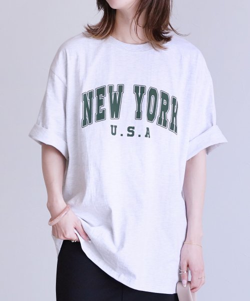 reca(レカ)/ビッグシルエットロゴTシャツ(220523)/ホワイト