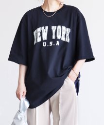reca(レカ)/ビッグシルエットロゴTシャツ(220523)/ネイビー