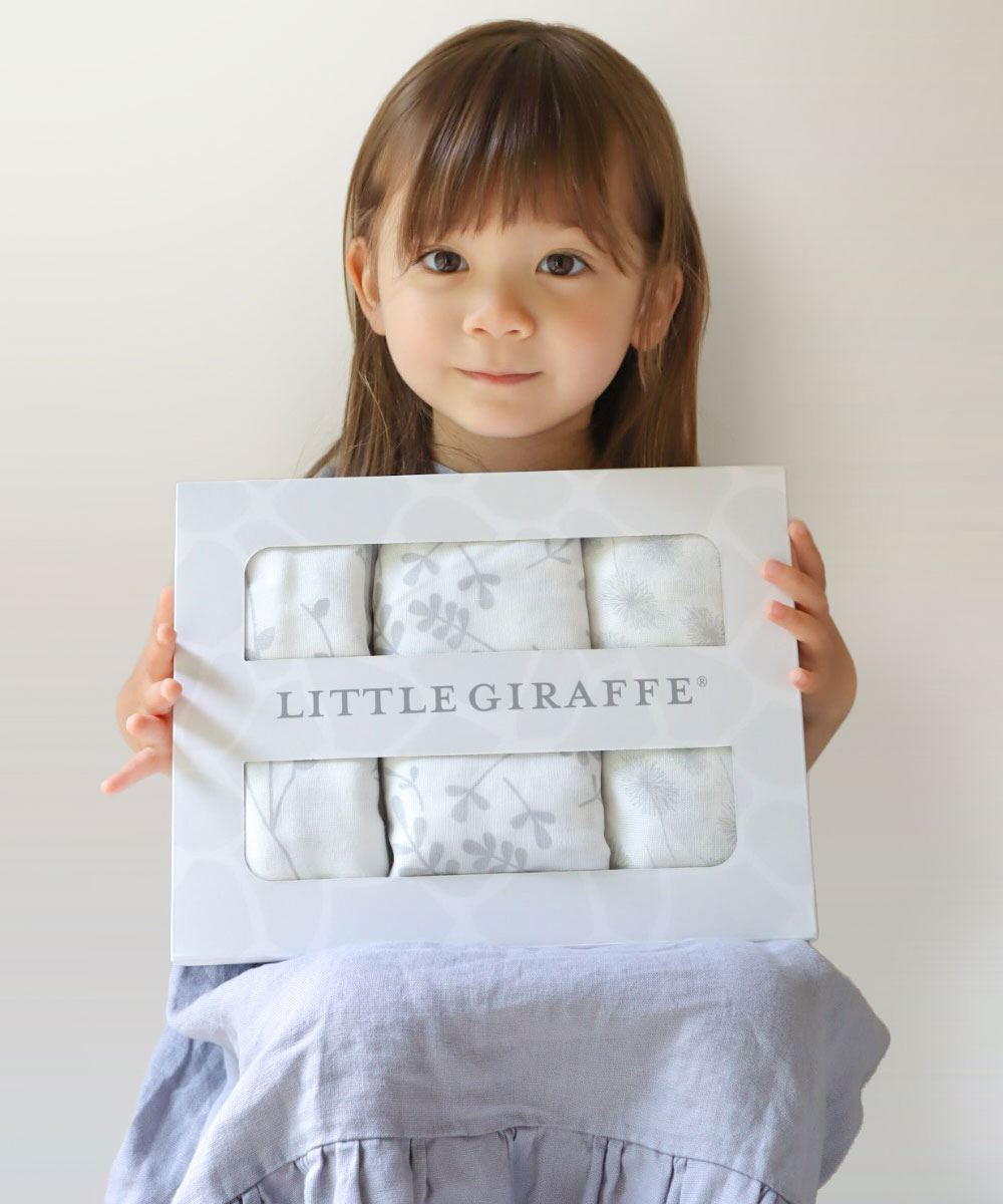 LITTLE GIRAFFE リトルジラフ モスリンスワドル 3枚セット ネイチャー/シルバー(504774712) リトルジラフ