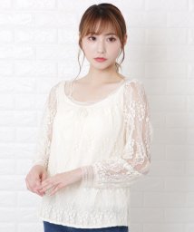 Lace Ladies/小花柄刺繍レースブラウストップス/504775135