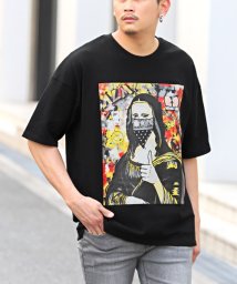 LUXSTYLE/モナリザグラフィティアートTシャツ/Tシャツ メンズ 半袖 モナリザ コラージュ グラフィック プリント ビッグシルエット/504775169