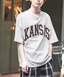 LUXSTYLE/カレッジロゴアップリケTシャツ/Tシャツ メンズ 半袖 ビッグシルエット カレッジ ロゴ プリント/504775173