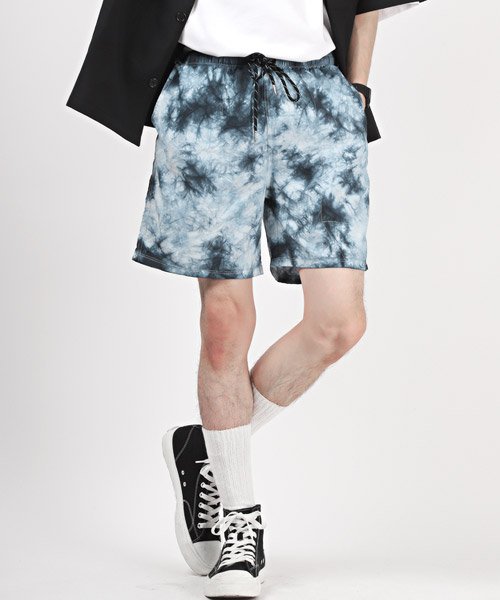セール 製品染めナイロンショーツ ショートパンツ メンズ ナイロンパンツ イージーパンツ 軽量 タイダイ染め 無地 ラグスタイル Luxstyle Magaseek