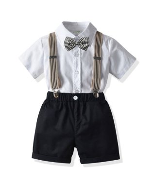 CLARAH　kids/フォーマル 4点セット キッズ パンツ サスペンダー シャツ 蝶ネクタイ セットアップ 男の子 子供服 ハーフパンツ/504775545