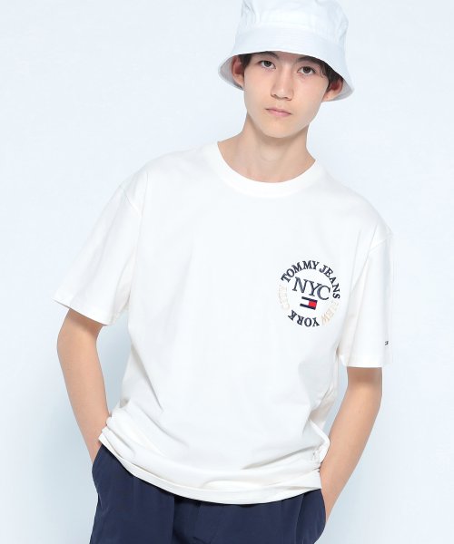 TOMMY JEANS(トミージーンズ)/サークルロゴTシャツ/ホワイト