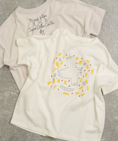 MK MICHEL KLEIN(エムケーミッシェルクラン)/コラボプリントTシャツ/Sophie×MICHEL KLEIN/ホワイト