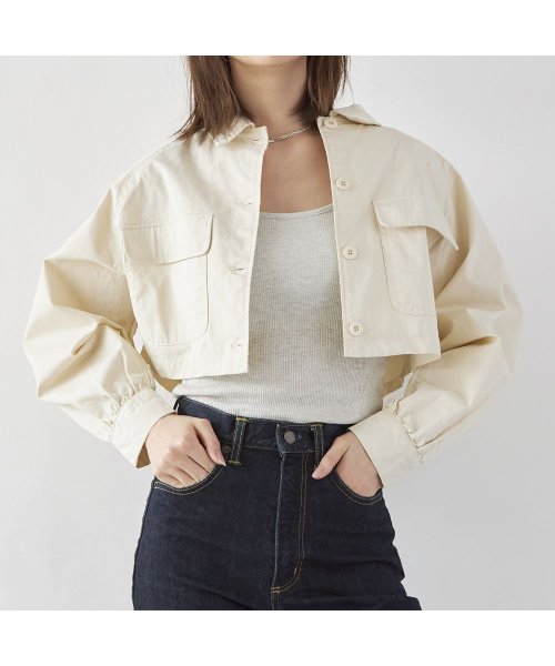 アウター ジャケット レディース シャツジャケット ショート丈 ボリューム袖 Cpoジャケット シャツ 羽織 クロップド丈 代 30代 40代 春 夏 春夏 リジュール Rejoule Magaseek