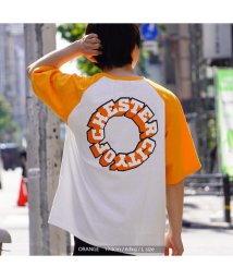 1111clothing(ワンフォークロージング)/オーバーサイズ tシャツ メンズ ヘビーウェイト tシャツ レディース ビッグtシャツ 綿100% 厚手 ビッグシルエット トップス 半袖 カットソー ラグラン/オレンジ