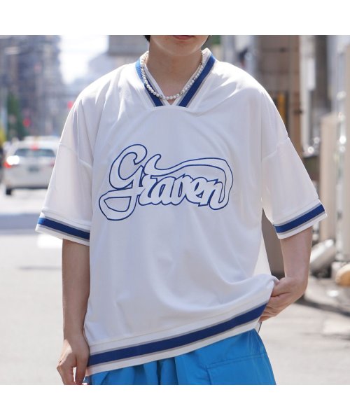 セール オーバーサイズ Tシャツ メンズ ホッケーシャツ レディース ビッグtシャツ メッシュtシャツ ビッグシルエット メッシュ トップス 半袖 カットソー ロゴ ワ ワンフォークロージング 1111clothing Magaseek