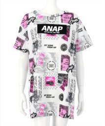 ANAP　GiRL(アナップガール)/R+S転写総柄ビッグTシャツ/ピンク