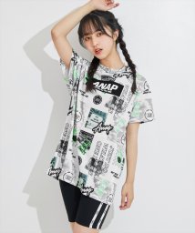 ANAP　GiRL(アナップガール)/R+S転写総柄ビッグTシャツ/グリーン